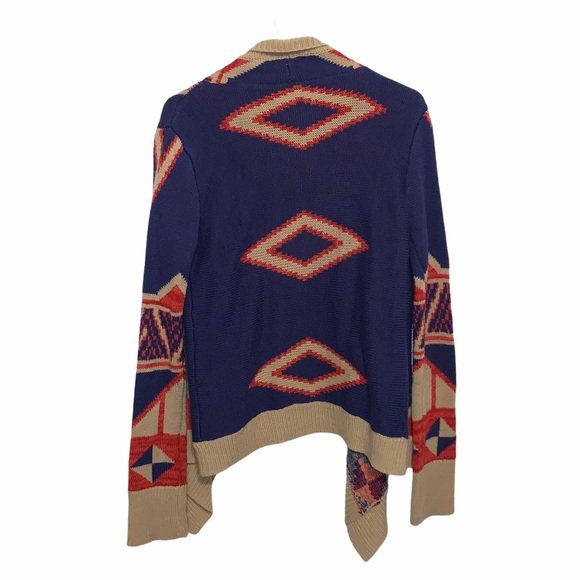 Self Esteem Open Asymmetrical Tribal Cardigan L - Picture 6 of 6